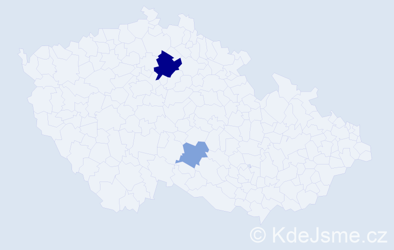 Příjmení: 'Nevstával', počet výskytů 5 v celé ČR