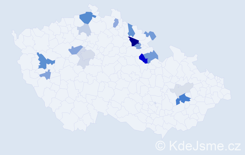 Příjmení: 'Flegel', počet výskytů 49 v celé ČR