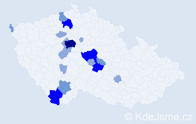 Příjmení: 'Kroufek', počet výskytů 41 v celé ČR