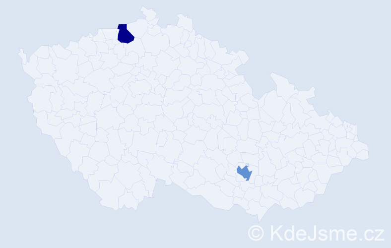 Příjmení: 'Kiličuk', počet výskytů 2 v celé ČR