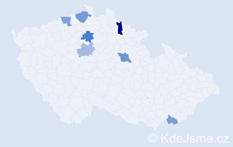 Příjmení: 'Kalfař', počet výskytů 22 v celé ČR