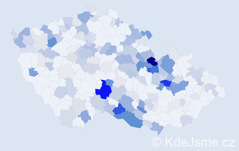 Příjmení: 'Vyhnálek', počet výskytů 536 v celé ČR