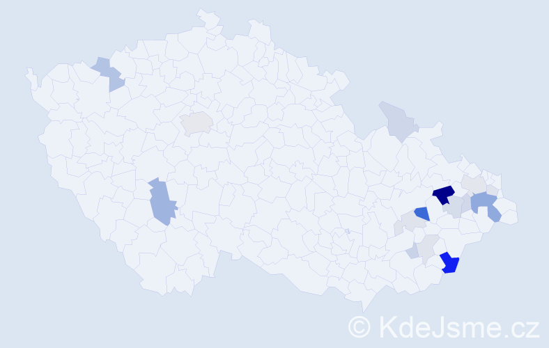 Příjmení: 'Babulíková', počet výskytů 40 v celé ČR