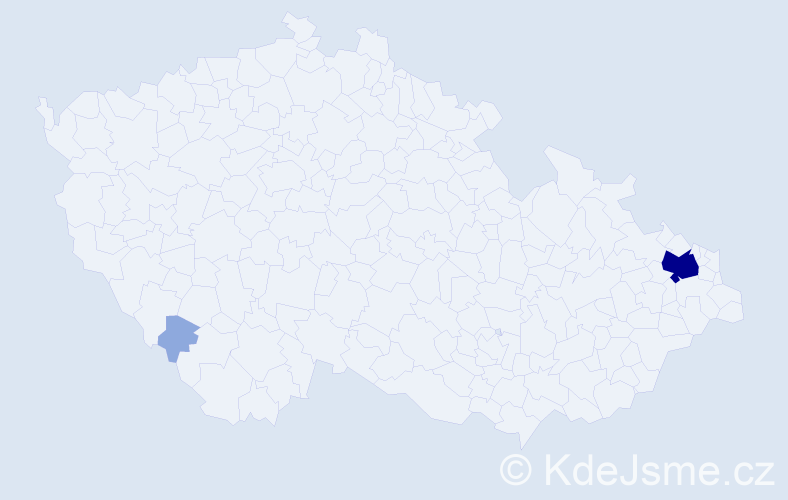 Příjmení: 'Mocsko', počet výskytů 6 v celé ČR