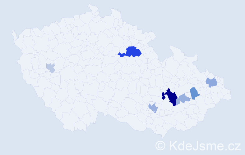 Příjmení: 'Čépe', počet výskytů 20 v celé ČR