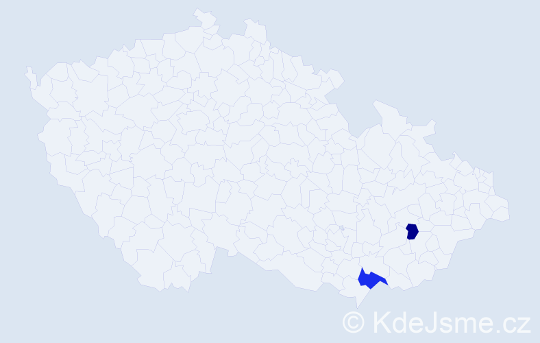 Příjmení: 'Hanispák', počet výskytů 6 v celé ČR