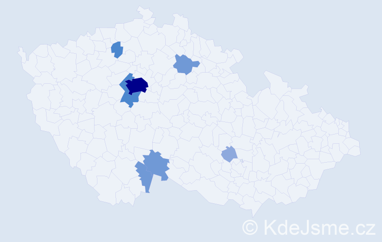 Příjmení: 'Krisová', počet výskytů 19 v celé ČR