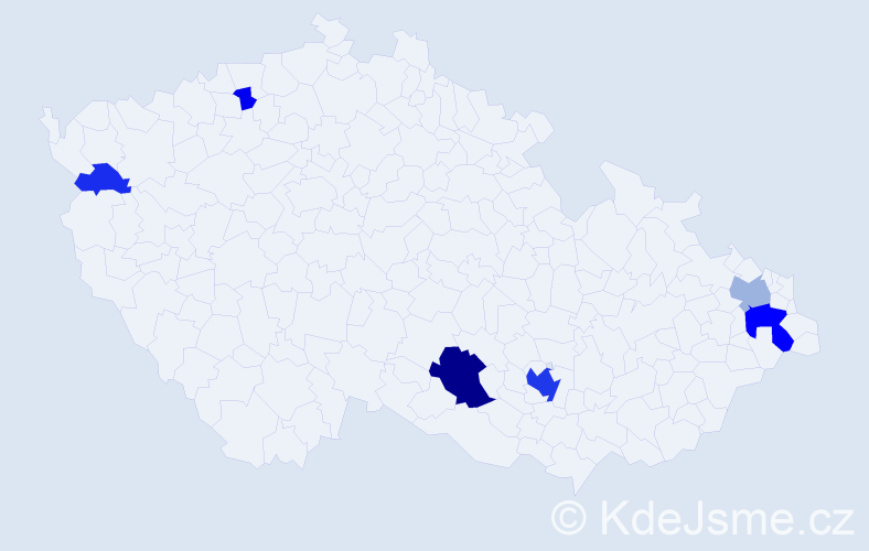 Příjmení: 'Cholavová', počet výskytů 21 v celé ČR