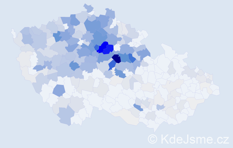 Příjmení: 'Krejčíková', počet výskytů 1424 v celé ČR