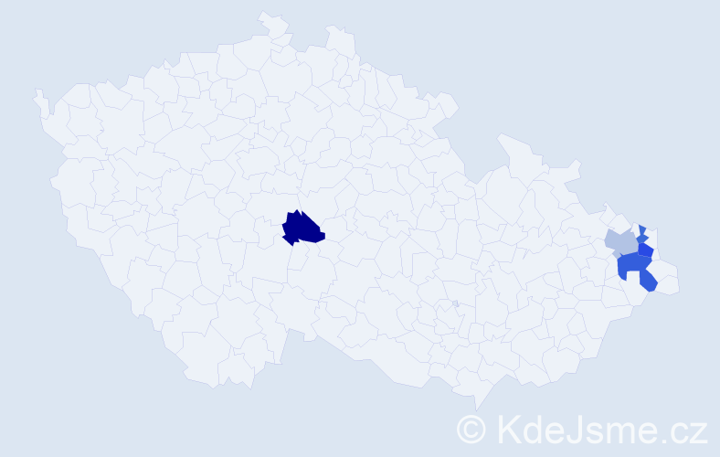 Příjmení: 'Dzurcová', počet výskytů 7 v celé ČR