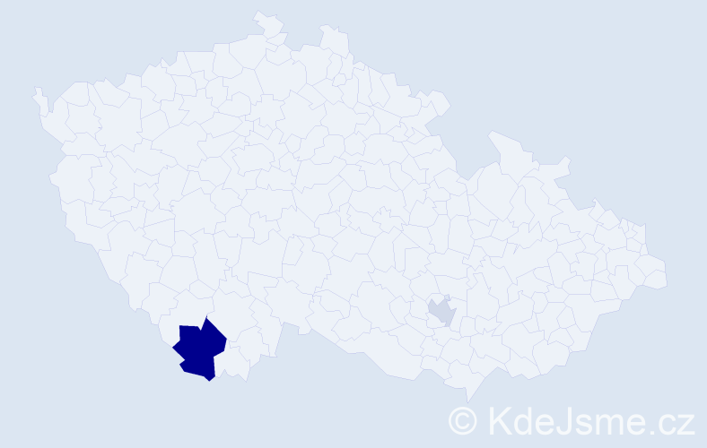 Příjmení: 'Kubandová', počet výskytů 4 v celé ČR
