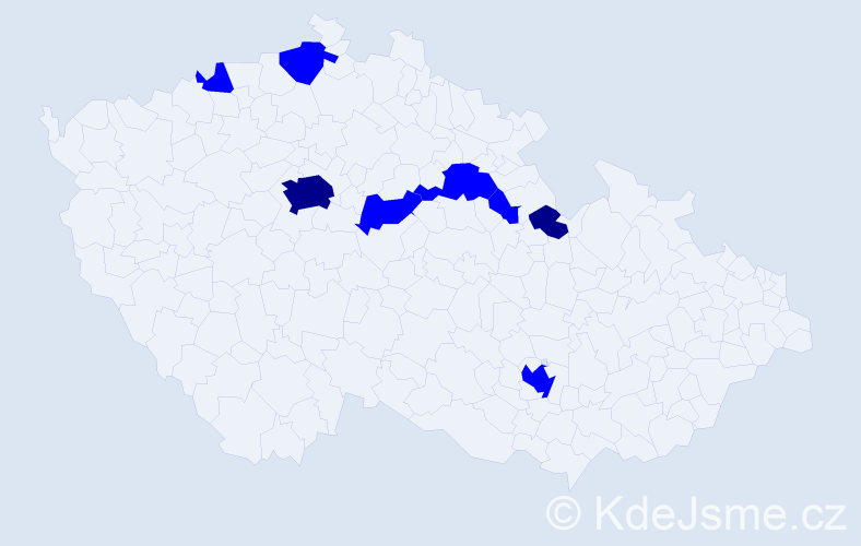 Příjmení: 'Klubertová', počet výskytů 10 v celé ČR
