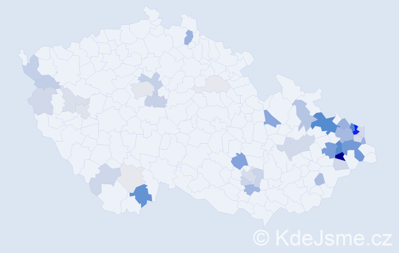 Příjmení: 'Sobotík', počet výskytů 144 v celé ČR