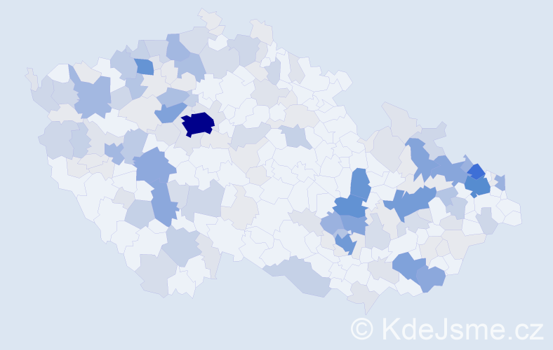 Příjmení: 'Kozelková', počet výskytů 598 v celé ČR