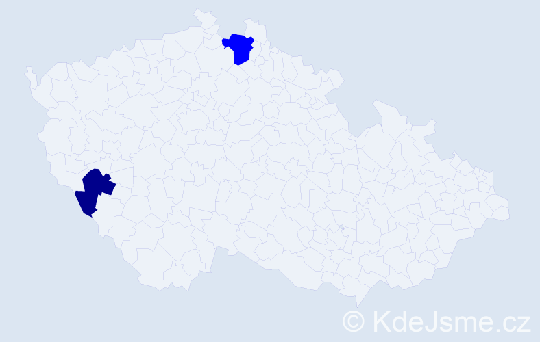 Příjmení: 'Radwan', počet výskytů 5 v celé ČR