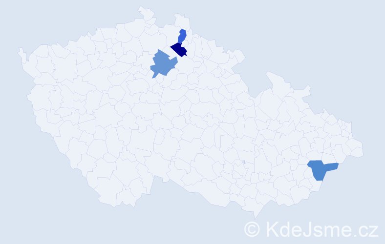 Příjmení: 'Szorádová', počet výskytů 4 v celé ČR