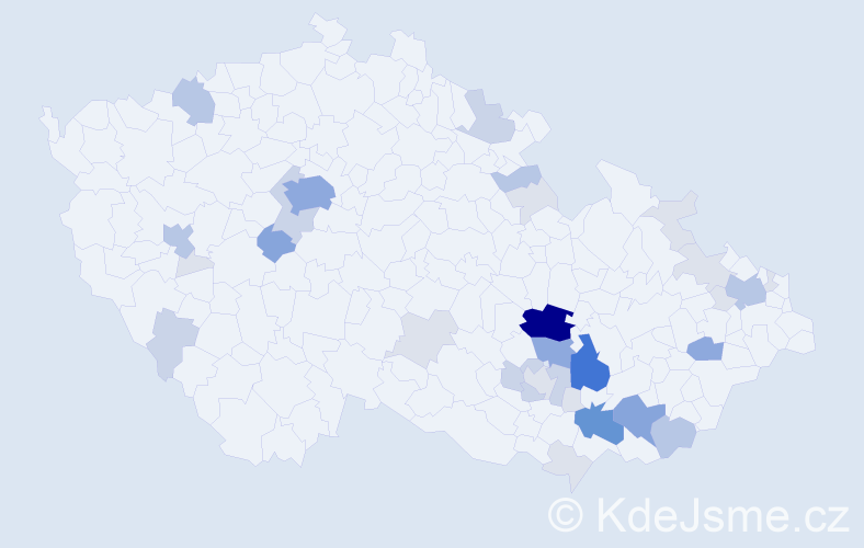Příjmení: 'Španěl', počet výskytů 114 v celé ČR