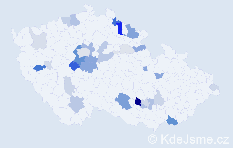 Příjmení: 'Korotvičková', počet výskytů 83 v celé ČR