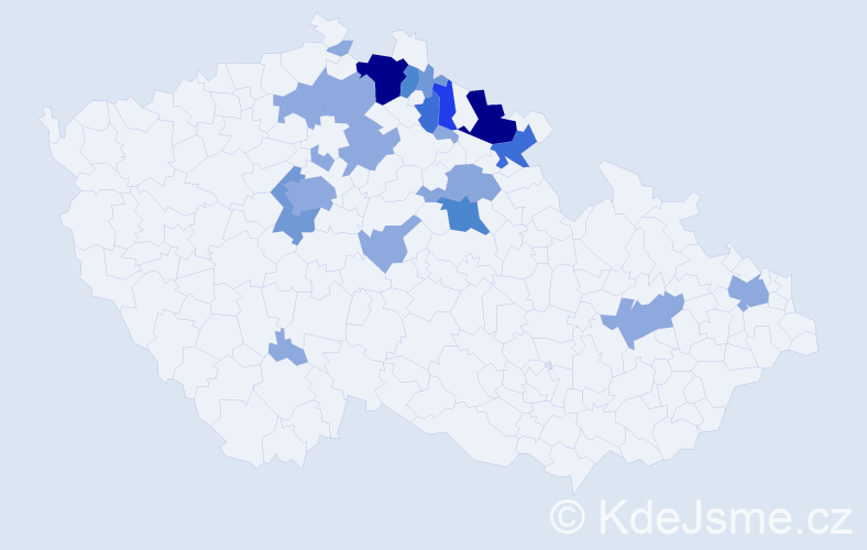 Příjmení: 'Fejklová', počet výskytů 61 v celé ČR