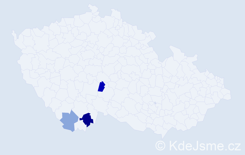 Příjmení: 'Waldingerová', počet výskytů 4 v celé ČR
