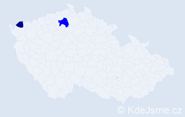 Příjmení: 'Sugárová', počet výskytů 5 v celé ČR