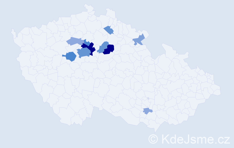 Příjmení: 'Bonka', počet výskytů 38 v celé ČR