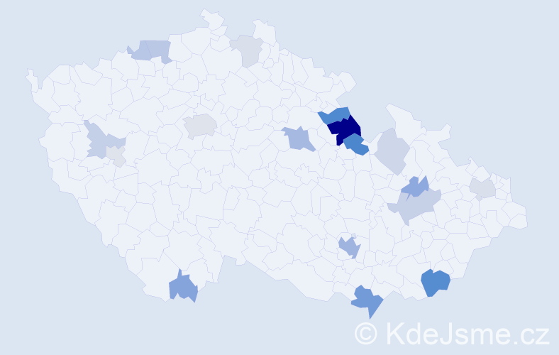 Příjmení: 'Bolečková', počet výskytů 50 v celé ČR