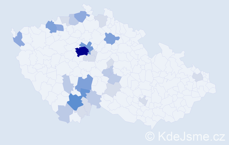 Příjmení: 'Tourek', počet výskytů 86 v celé ČR