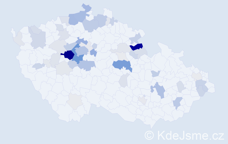 Příjmení: 'Čepelová', počet výskytů 216 v celé ČR