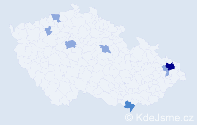 Příjmení: 'Makuch', počet výskytů 13 v celé ČR