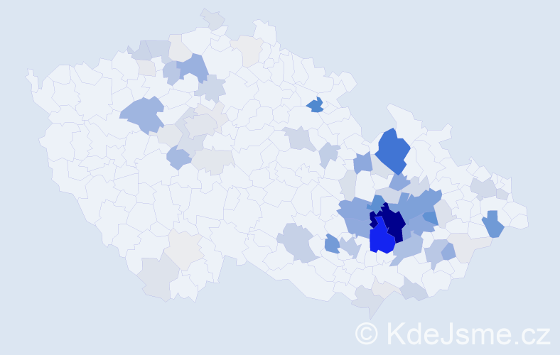 Příjmení: 'Grmelová', počet výskytů 287 v celé ČR