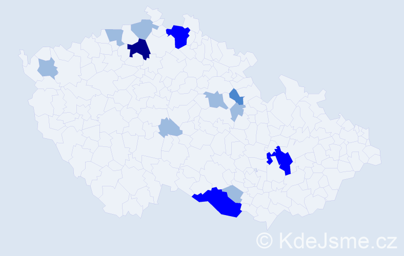 Příjmení: 'Ducká', počet výskytů 22 v celé ČR