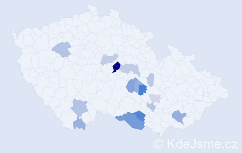 Příjmení: 'Korábková', počet výskytů 49 v celé ČR