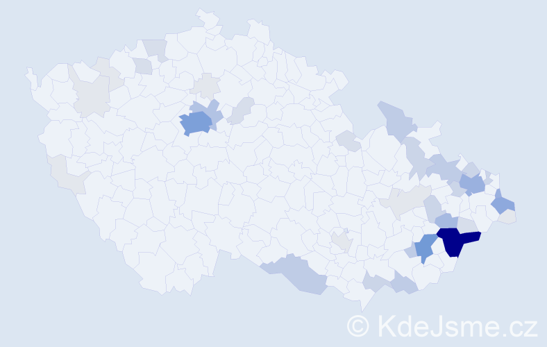 Příjmení: 'Sekula', počet výskytů 152 v celé ČR