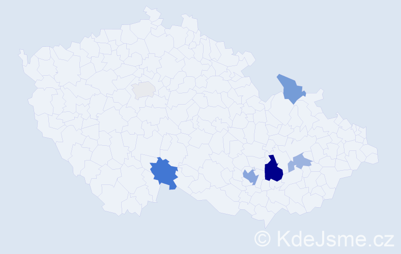 Příjmení: 'Rypalová', počet výskytů 13 v celé ČR
