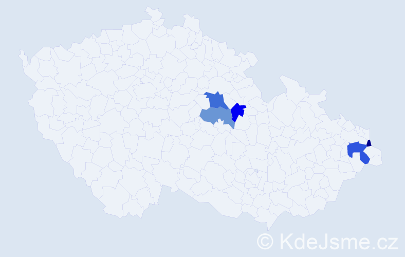 Příjmení: 'Kutnyj', počet výskytů 7 v celé ČR