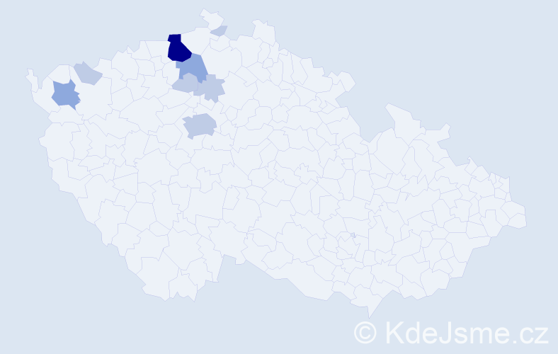 Příjmení: 'Salaková', počet výskytů 19 v celé ČR