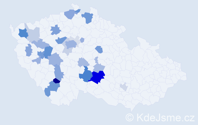 Příjmení: 'Bezděkovský', počet výskytů 134 v celé ČR