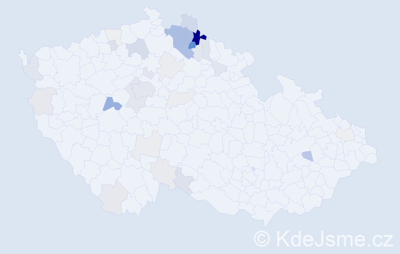 Příjmení: 'Beldová', počet výskytů 116 v celé ČR