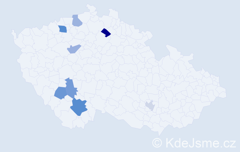 Příjmení: 'Pida', počet výskytů 11 v celé ČR