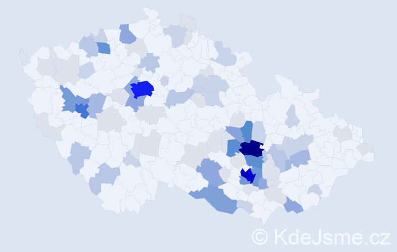Příjmení: 'Kudová', počet výskytů 265 v celé ČR
