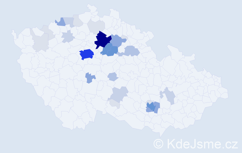 Příjmení: 'Fidrmuc', počet výskytů 105 v celé ČR
