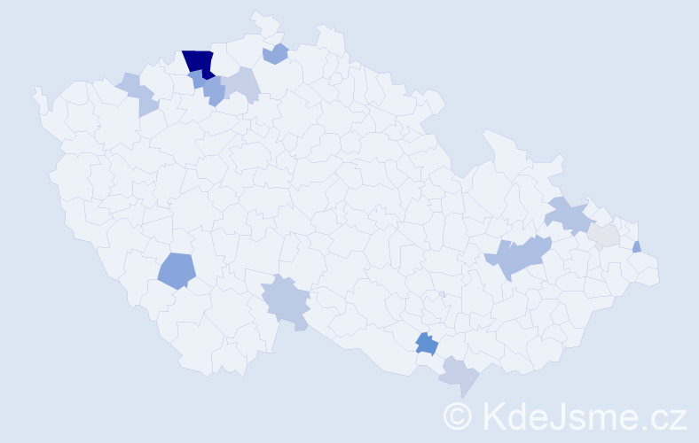 Příjmení: 'Illešová', počet výskytů 34 v celé ČR