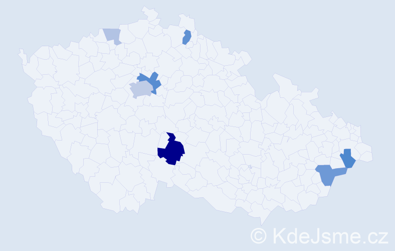 Příjmení: 'Gecková', počet výskytů 19 v celé ČR
