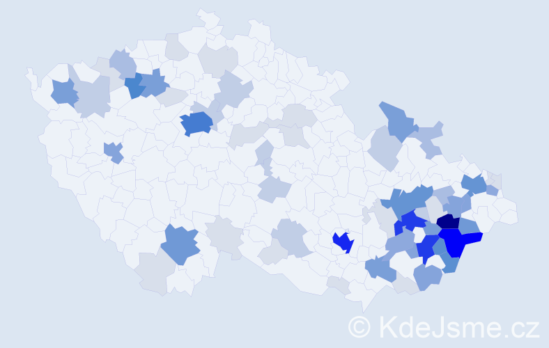 Příjmení: 'Maliňák', počet výskytů 254 v celé ČR