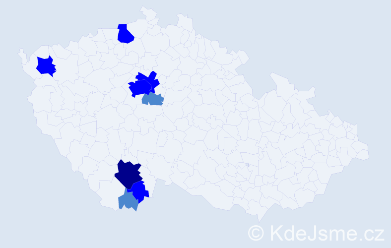 Příjmení: 'Nártová', počet výskytů 15 v celé ČR