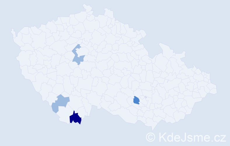 Příjmení: 'Ferencziová', počet výskytů 8 v celé ČR