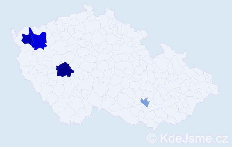 Příjmení: 'Ledín', počet výskytů 4 v celé ČR