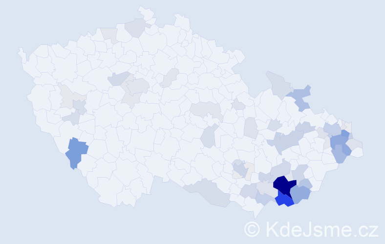 Příjmení: 'Galušková', počet výskytů 270 v celé ČR