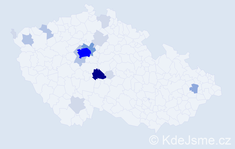 Příjmení: 'Vodolán', počet výskytů 47 v celé ČR